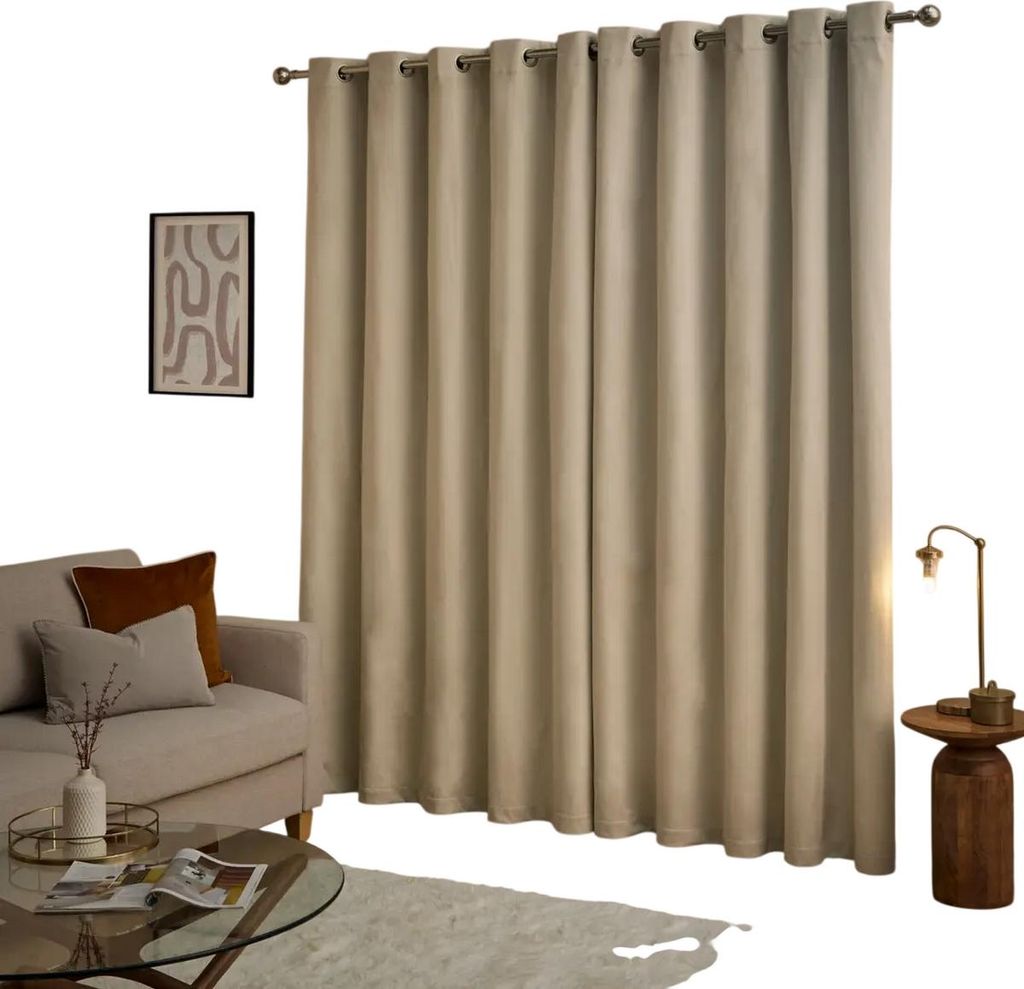 Furn - "Ultimate" Verdunkelungsvorhänge, Samt RV3695 (229 cm x 183 cm) (Natürlich)