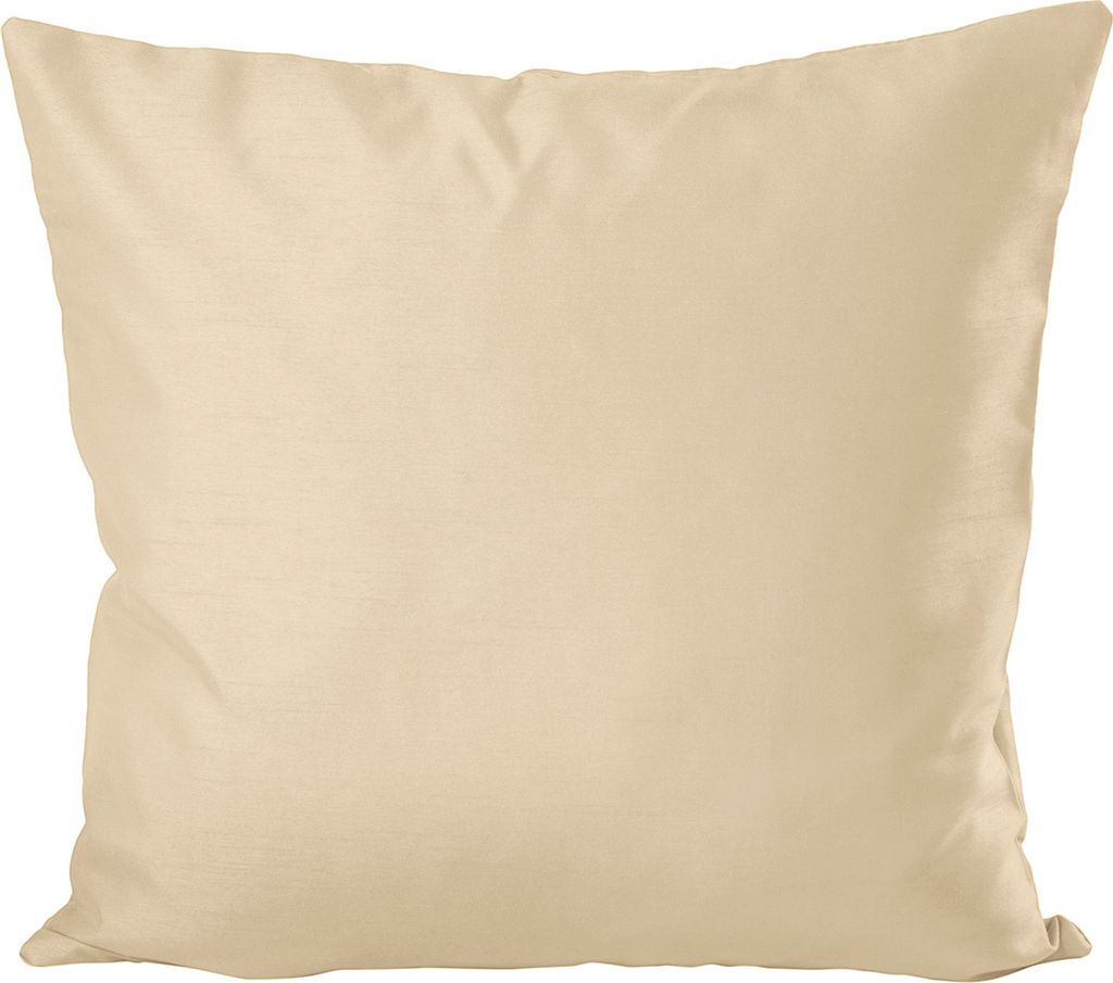 Kissenhülle Seidenglanz uni Kissenbezug beige sand 60x60