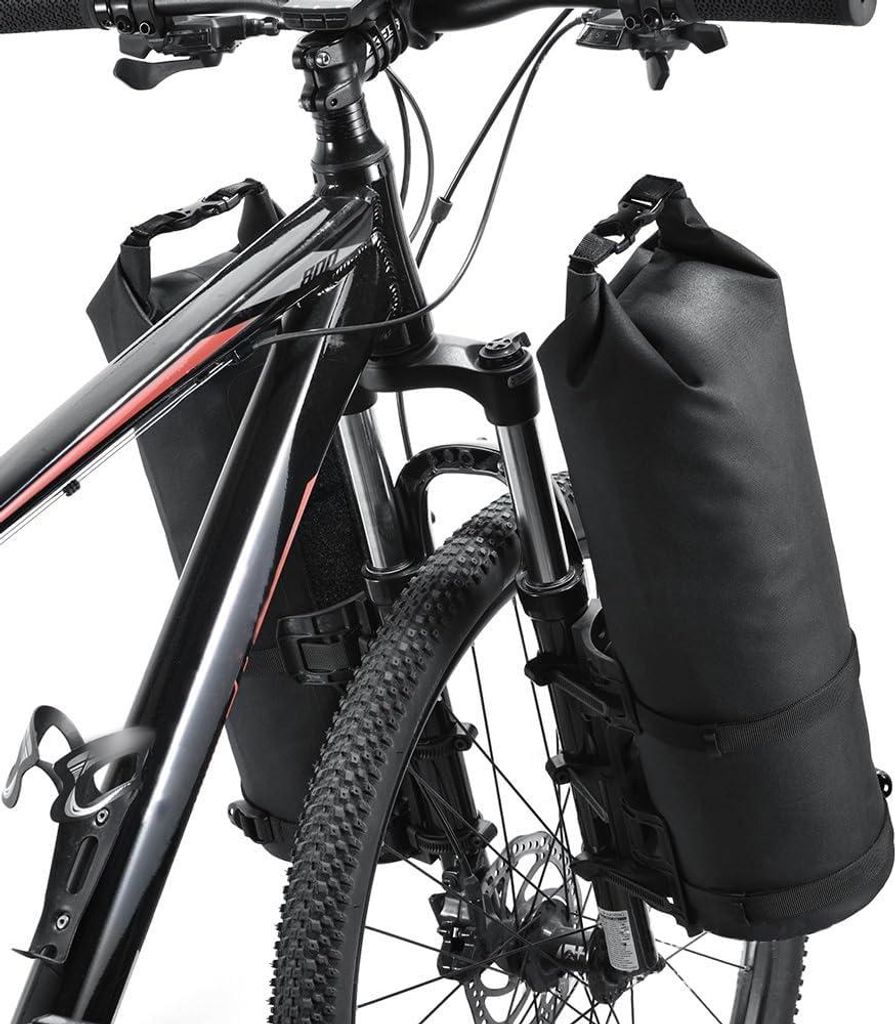 Wasserdichte Fahrradgabeltaschen 5L/7L - Rolltop-Trockentaschen für Fahrräder (2 Stück)