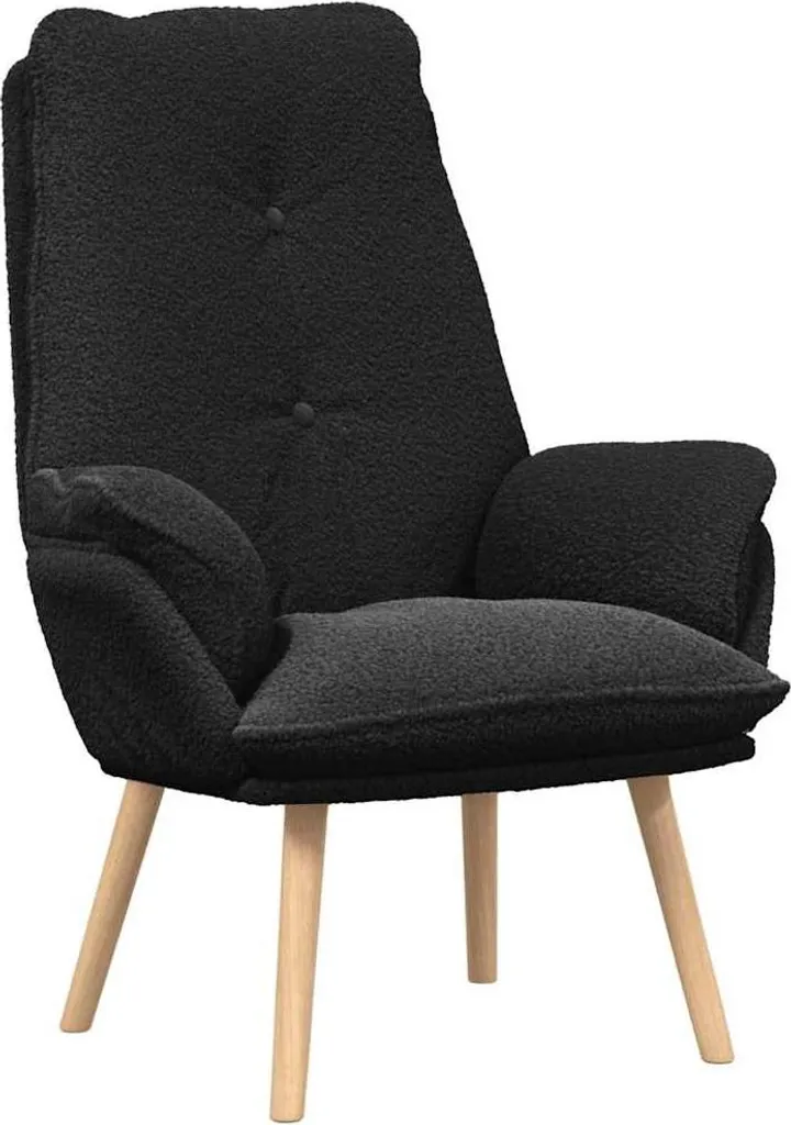 Poltroncina Nera vidaXL Sherpa 69 cm | Arredo Vintage Moderno