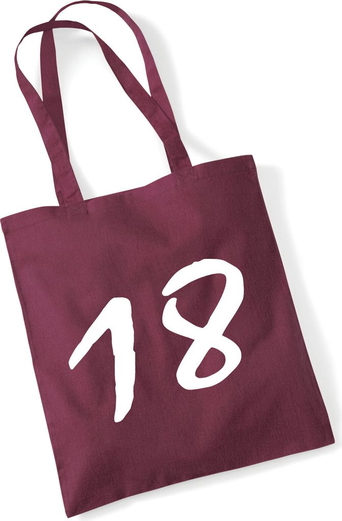 Huuraa Jutebeutel 18 Geburtstag 10 Liter Burgundy Baumwolle Tasche Geschenkidee