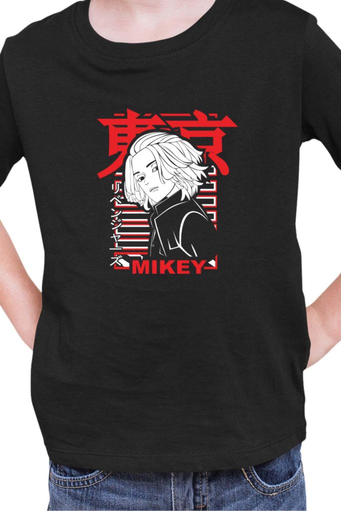Kinder T-Shirt Manga Japan Anime Comics Animation Tokyo Anime Revengers 0022, 7-8 Jahr - 128 / Schwarz