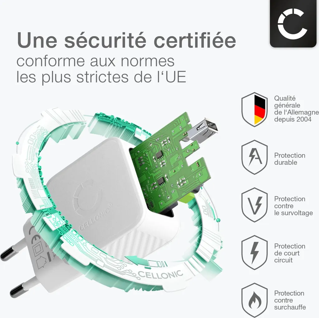 Chargeur Secteur USB pour Smartphone et Tablette 12W Pack de 4 - 3