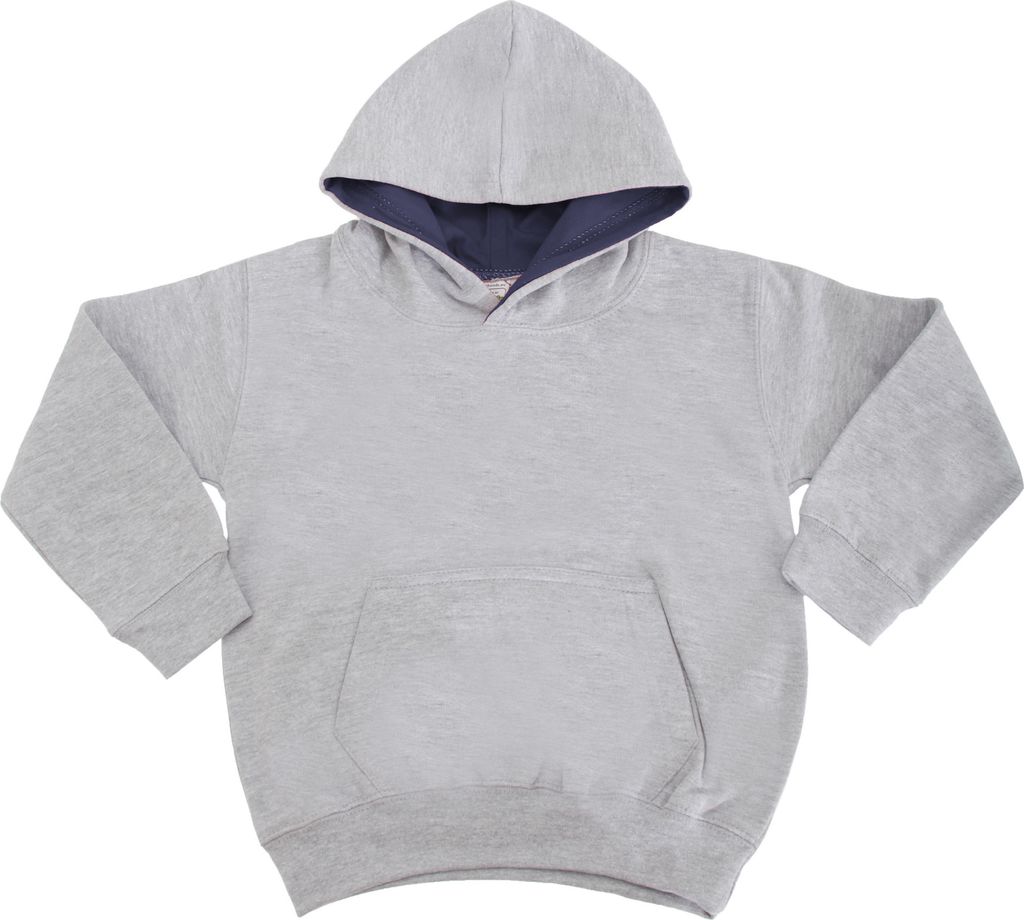 Awdis Kinder Kapuzen Pullover Varsity RW172 (9-11 Jahre (140)) (Heather Grey / French Navy)