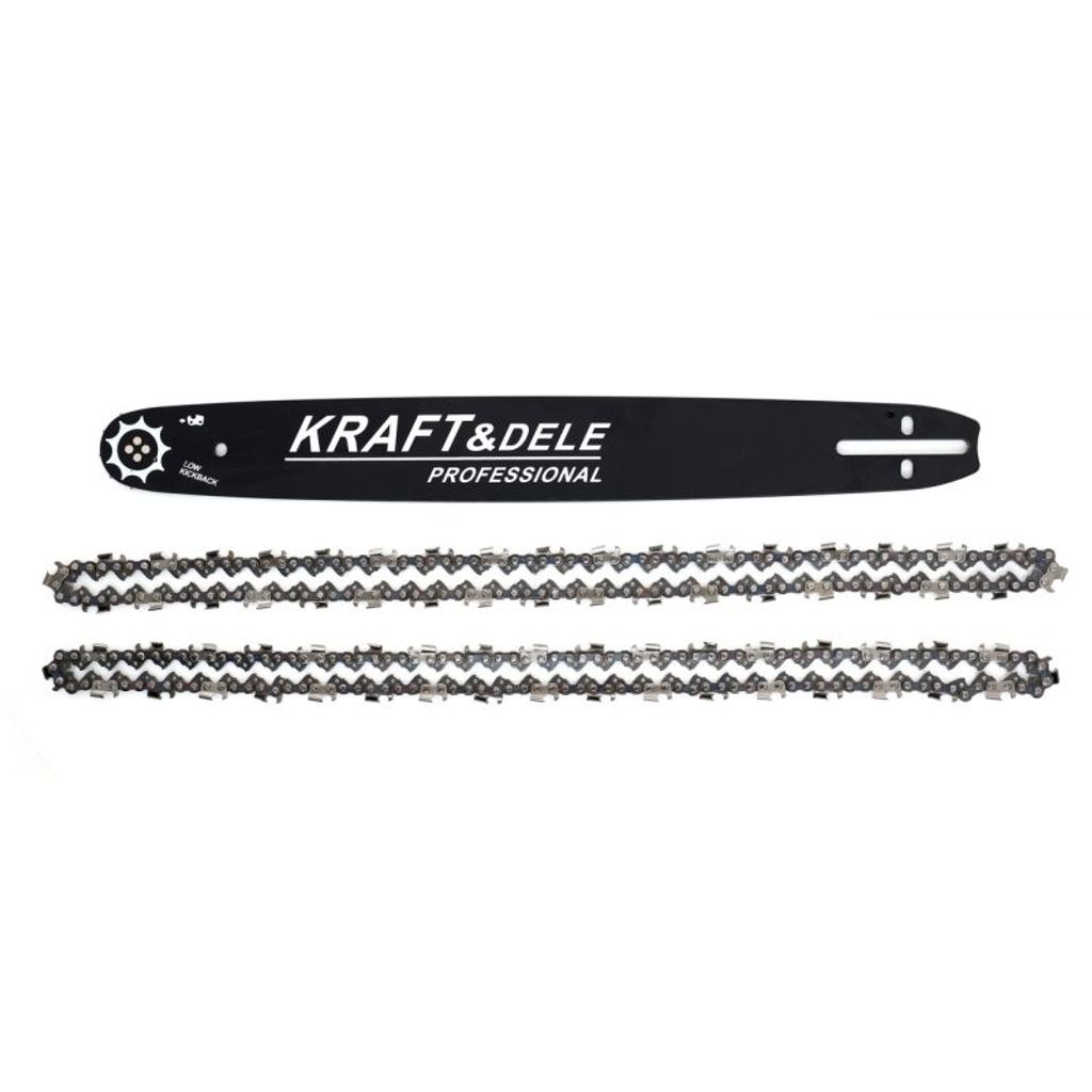 KRAFT&DELE Barra di guida per motoseghe e 2 catene 45cm 18" Immagine del prodotto 
