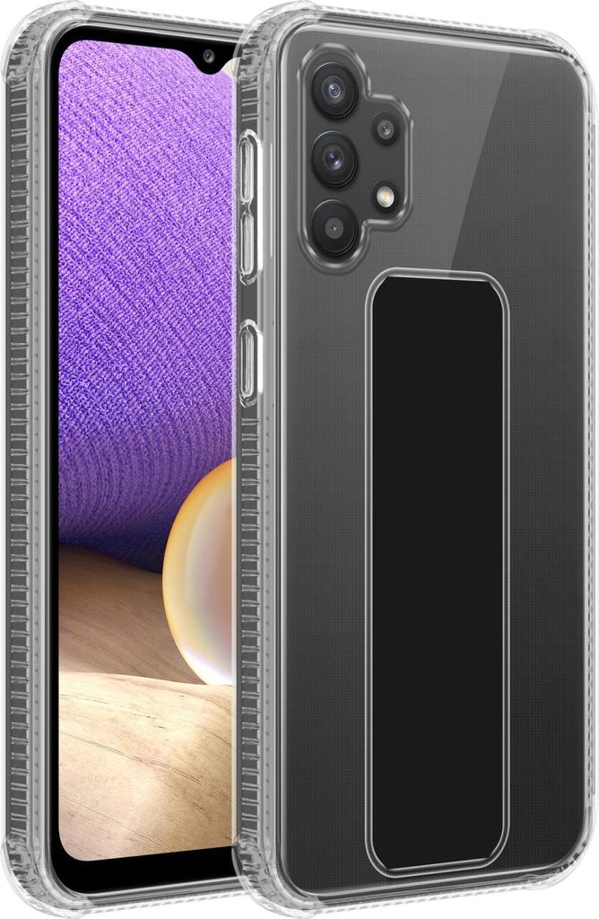 Cadorabo Schutzhülle für Samsung Galaxy A32 5G Hülle in Schwarz Etui TPU Silikon Case Cover Standfunktion