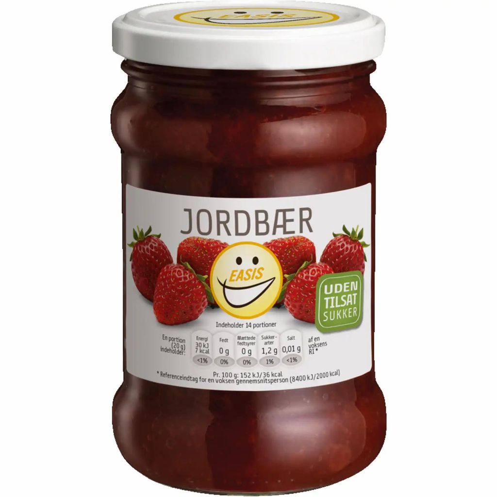 EASIS Jordbær Marmelade / Erdbeermarmelade 285g Produktbild 