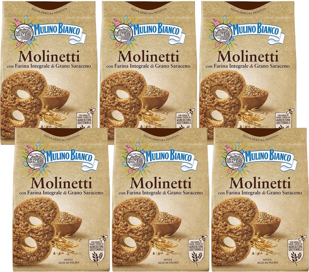 MULINO BIANCO Molinetti - Italienische Vollkornkekse 800g (Molinetti, x6)