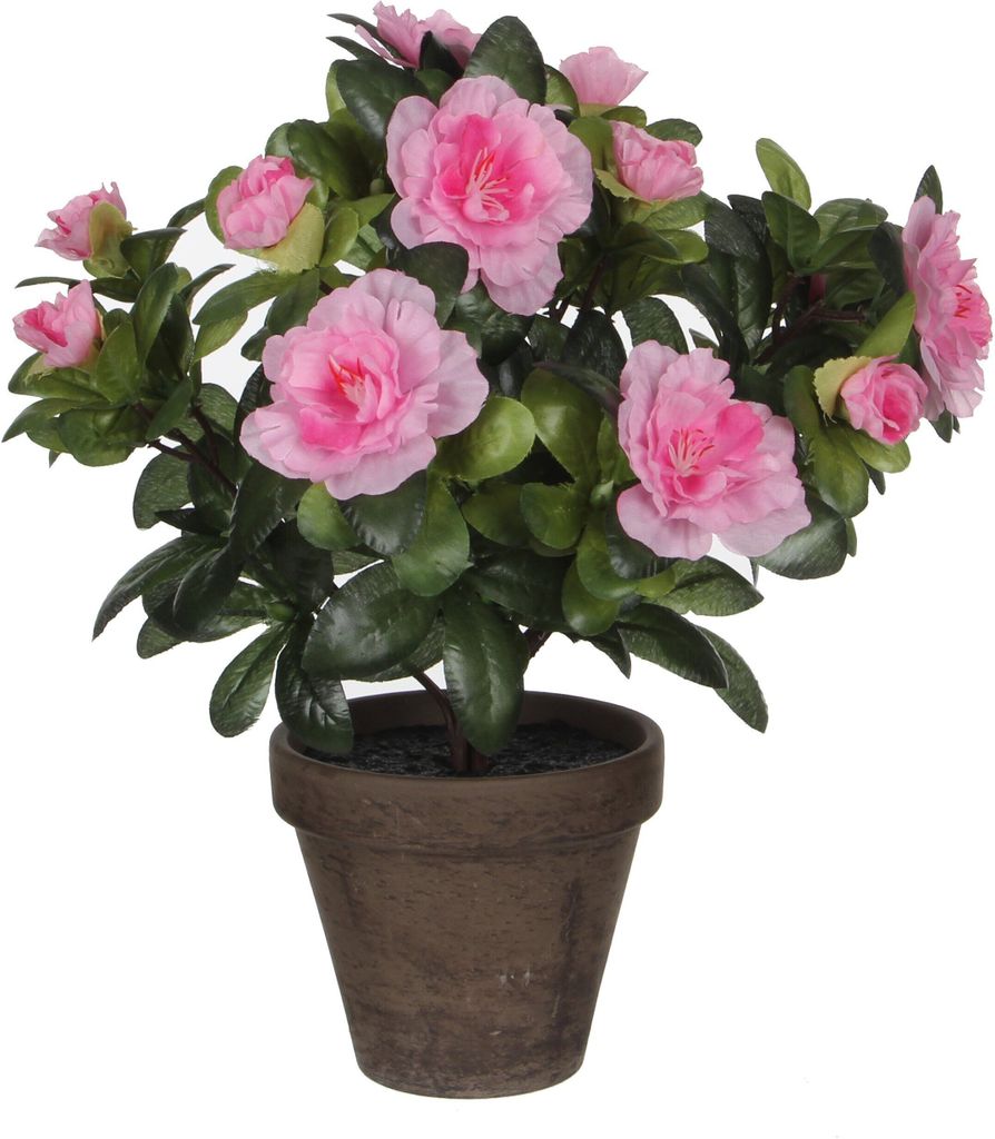 Mica Decorations Azalee Kunstpflanze im Blumentopf Stan - H27 x Ø20 cm - Rosa