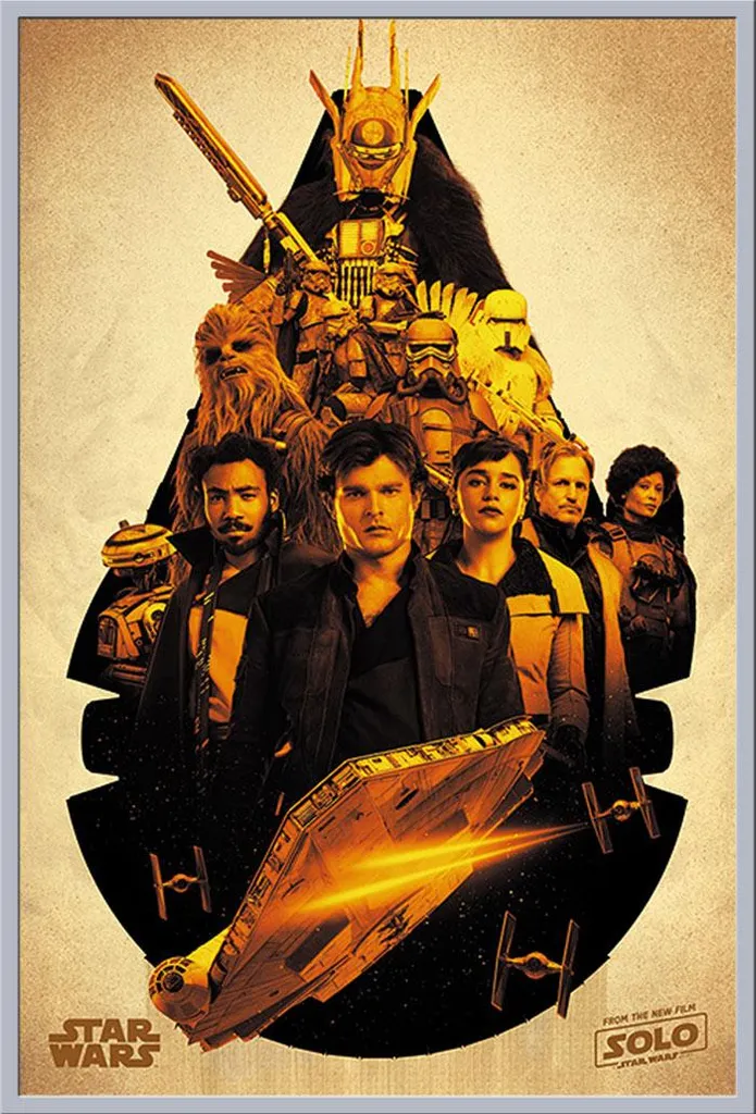 Affiche Solo A Star Wars Story Faucon Millenium Cadre Argenté Shinsuke