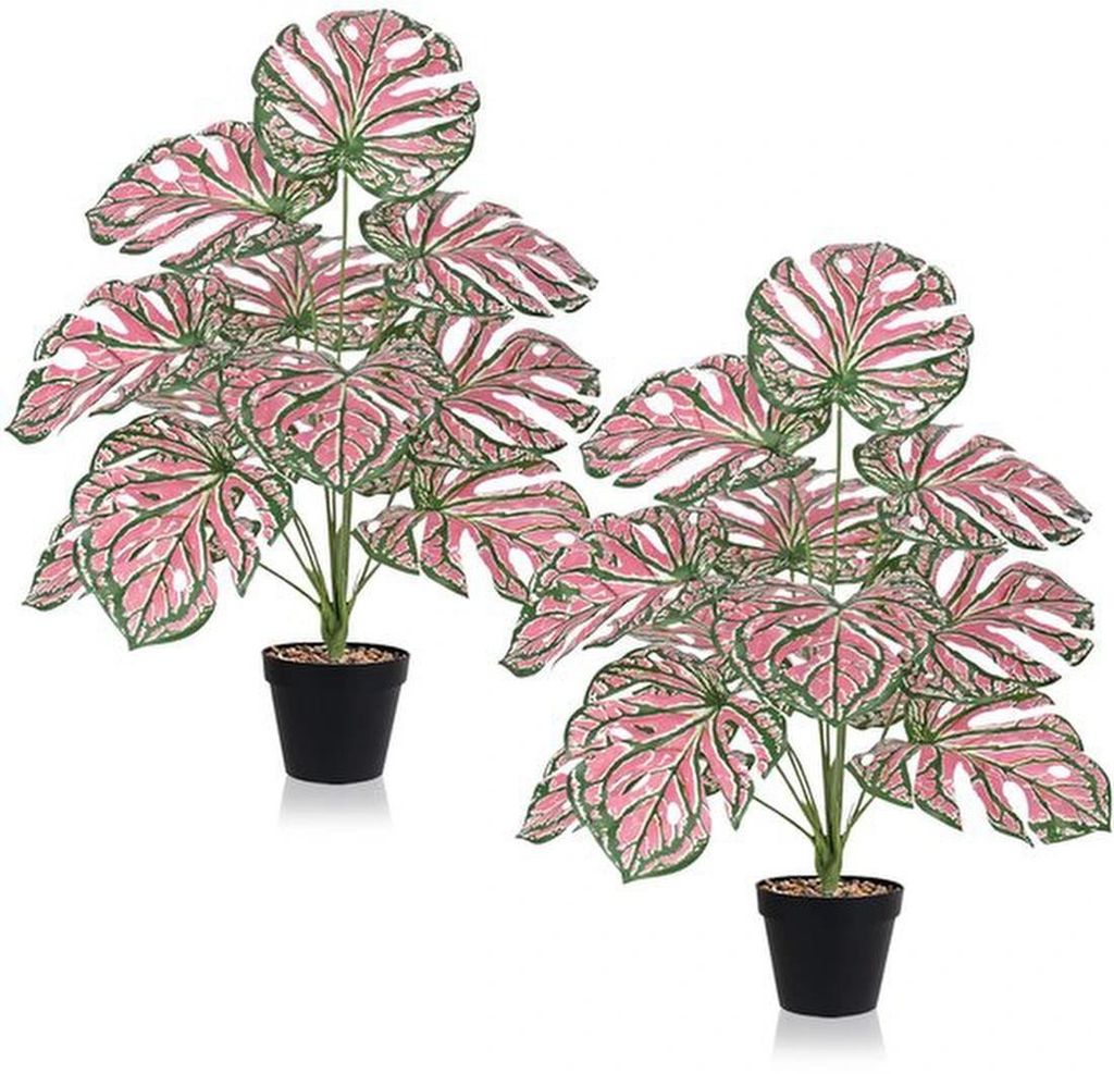 Unyqoos Kunst Monstera Pflanze 65 cm – Realistische, pflegeleichte Deko für Zuhause und Büro