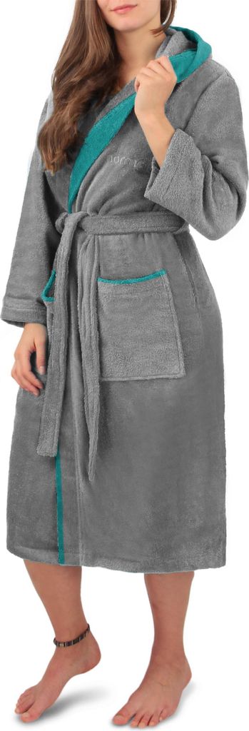 normani Damen Wellness-Bademantel aus 100% Baumwolle