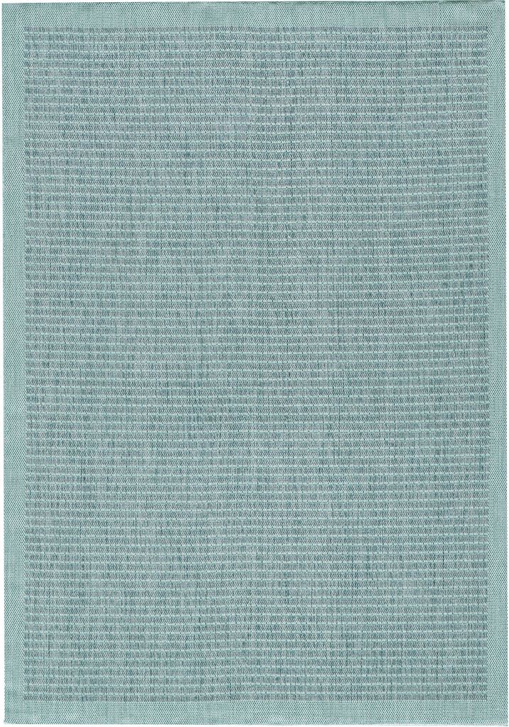 Teppich Outdoor Flachgewebe Uni-Farbe Polypropylen Balkon Blau Läufer 60x100 | Kadima Design