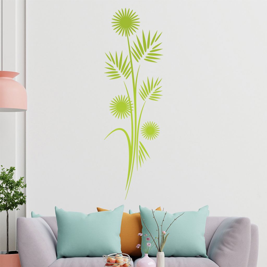 Distel - Blüten - Blätter Wandtattoo in 6 Größen - Wandaufkleber Wall Sticker - Dekoration, Küche, Wohnzimmer, Schlafzimmer, Badezimmer