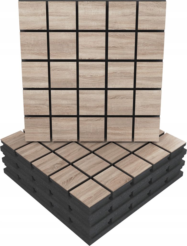 4 akustyczne panele ścienne z zestawem montażowym | "GRID" Zdjęcie produktu 