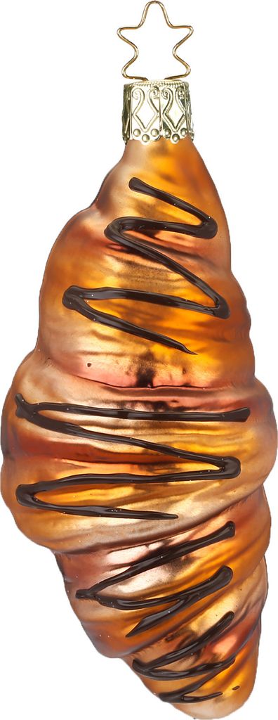 Christbaumschmuck Croissant Glas 11.5cm braun, 1 Stück Produktbild 