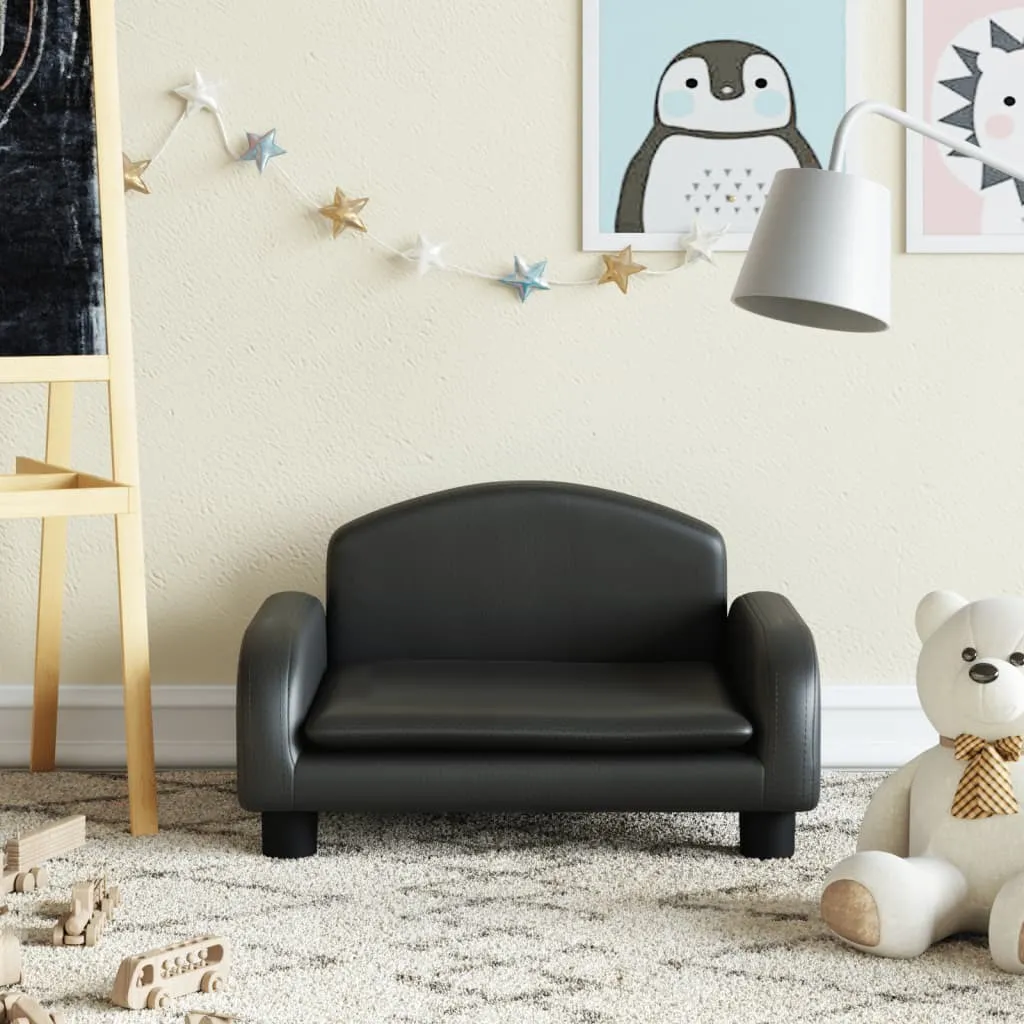 Divanetto The Living Store in Similpelle Nera per Bambini 50x40x30