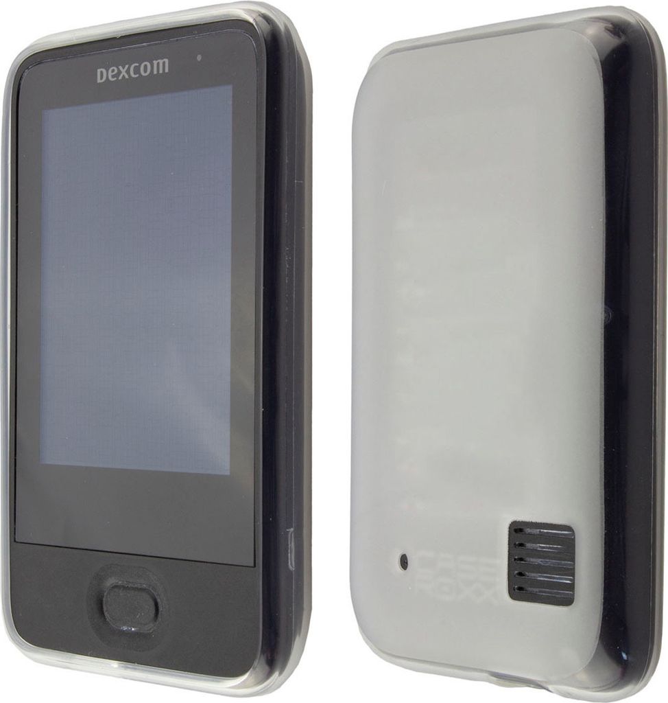 caseroxx Schutz-Hülle TPU-Hülle kompatibel mit Dexcom G6 Receiver, Gummi Handy Tasche weiß-transparent