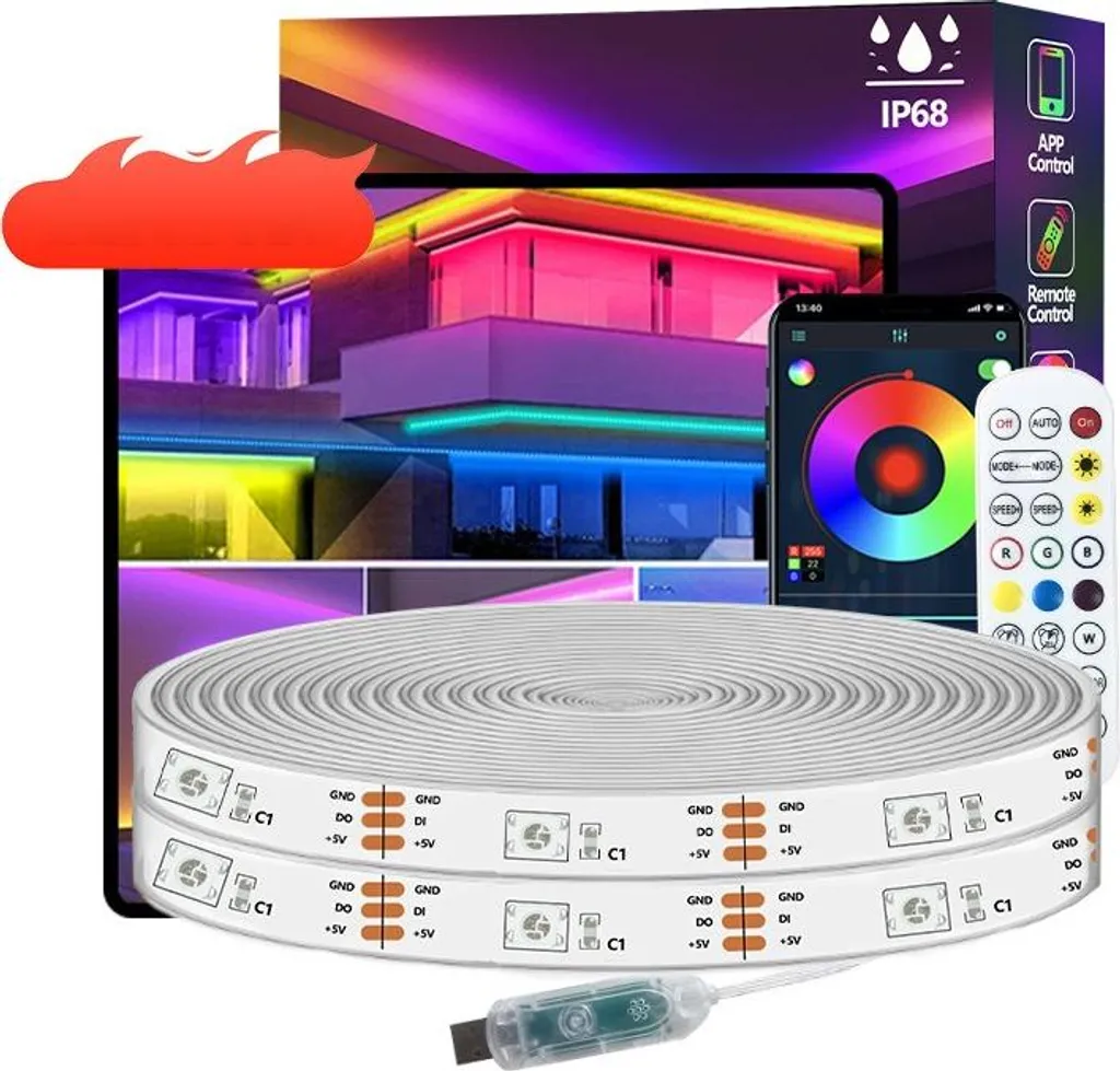 Ruban LED USB Extérieur 10m Étanche : Installation Simple et sans Travaux