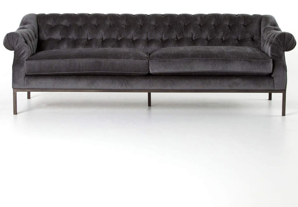 Chesterfield Sofa Couch Polster Stoff Leder Couchen Polster Garnitur 5 Sitzers