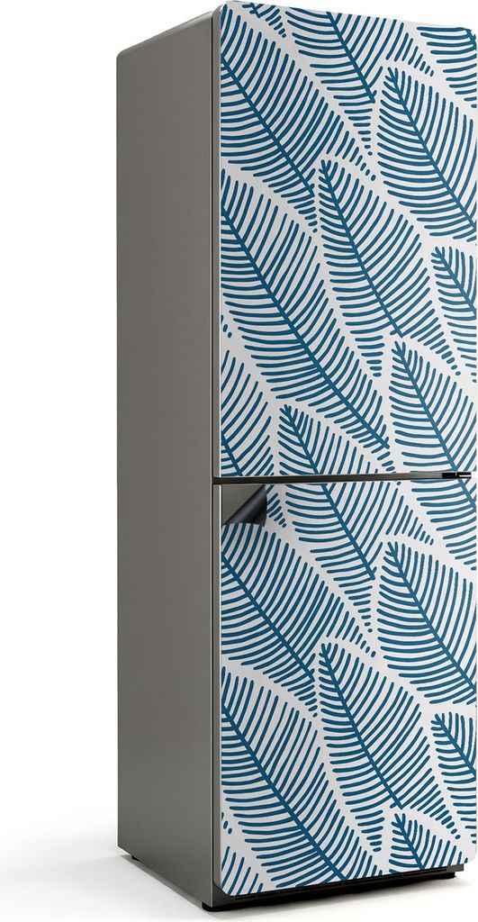 Blattmuster in Linie – Magnetische Kühlschrank Abdeckung – Dekorfolie magnetisch Küche – Kühlschrank Magnet Deko – selbstklebende Magnet...