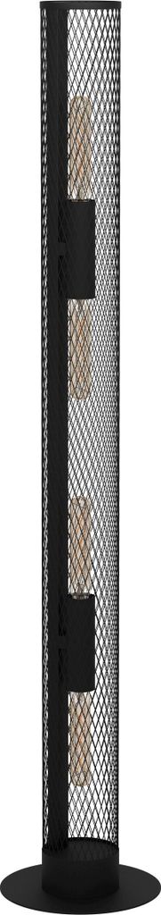 EGLO Stehlampe Redcliffe, 4 flammige Stehleuchte industrial, Standleuchte aus Metall in Schwarz, Wohnzimmerlampe, Lampe mit Tritt-Schalter, E27