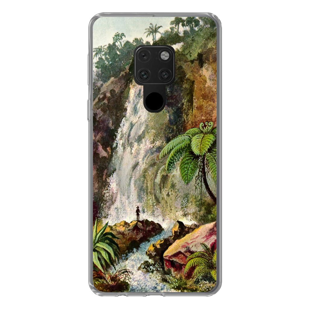MuchoWow Handyhülle Schutzhülle Hülle für Huawei P40 Lite Wasserfall - Kunst - Alte Meister Silikon Softcase Handy Hülle - Handy