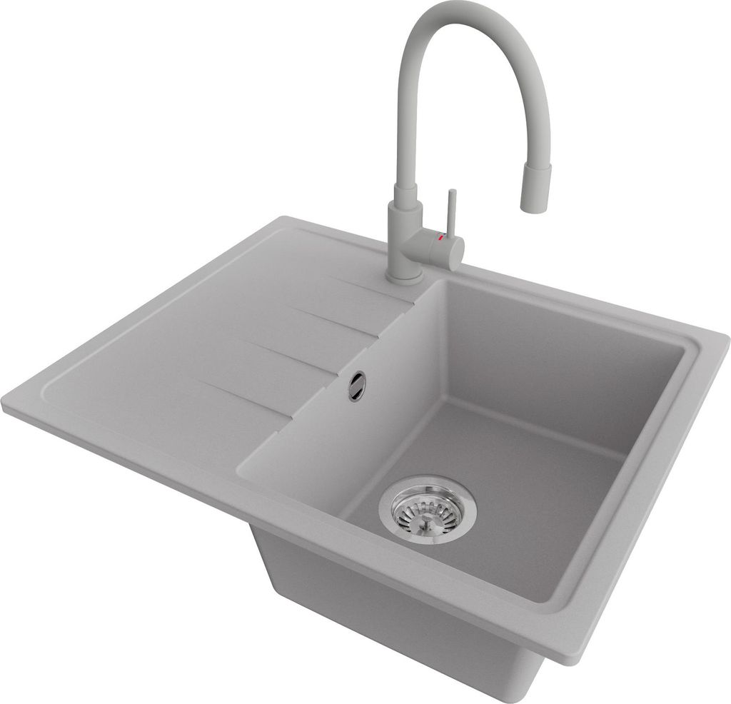 PRIMAGRAN Granitspüle Grau 62x50cm, Spülbecken 1 Becken + Produktbild 