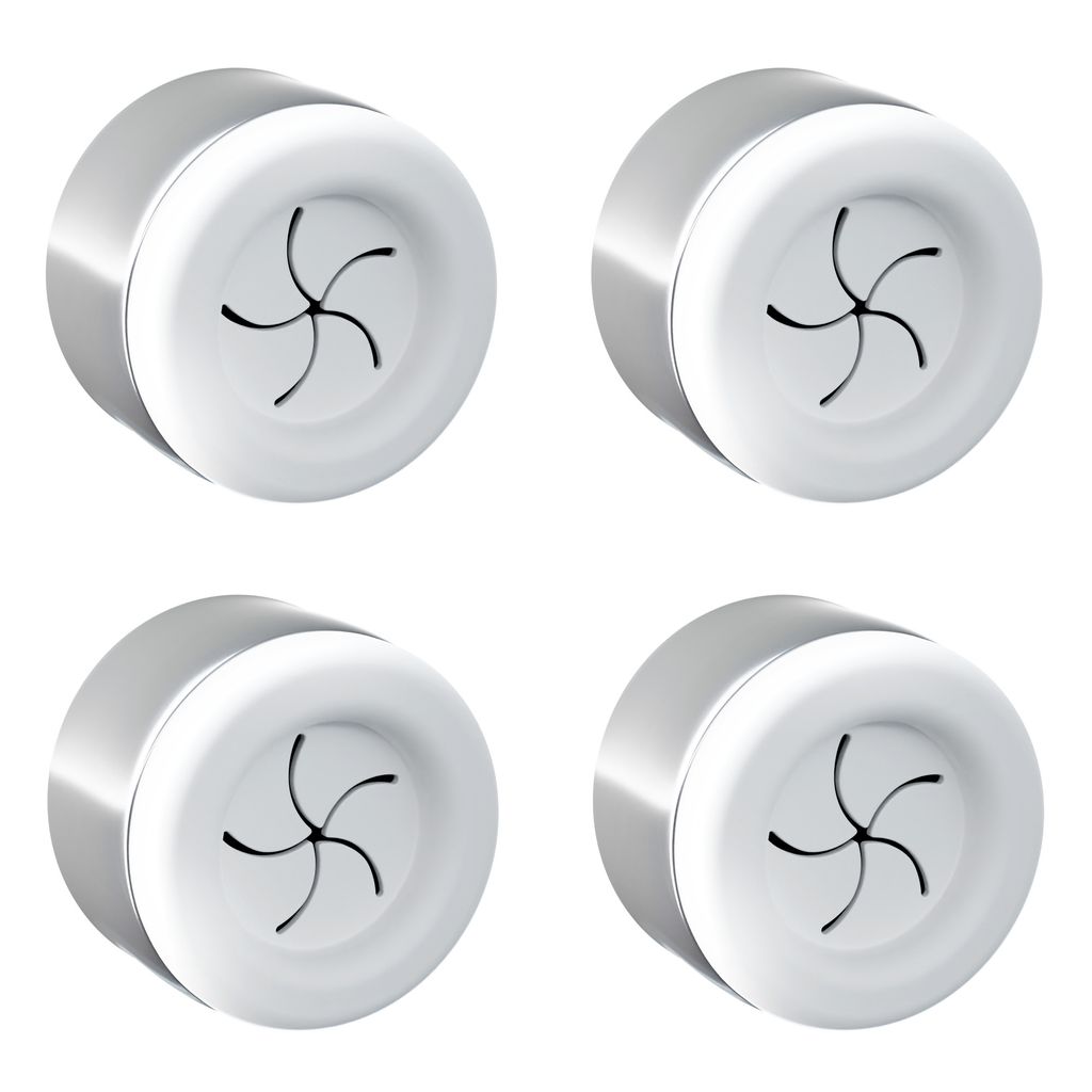 Set di 4 portasciugamani in acciaio inox, bianco, Immagine del prodotto 