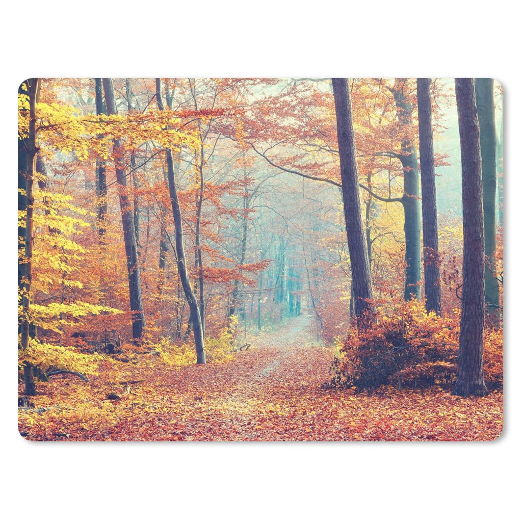 MuchoWow Mauspad Mousepad Wald - Herbst - Laub 40x30 cm - Mousepads - Maus Mat - Pad - Mausunterlage - Anti Rutsch