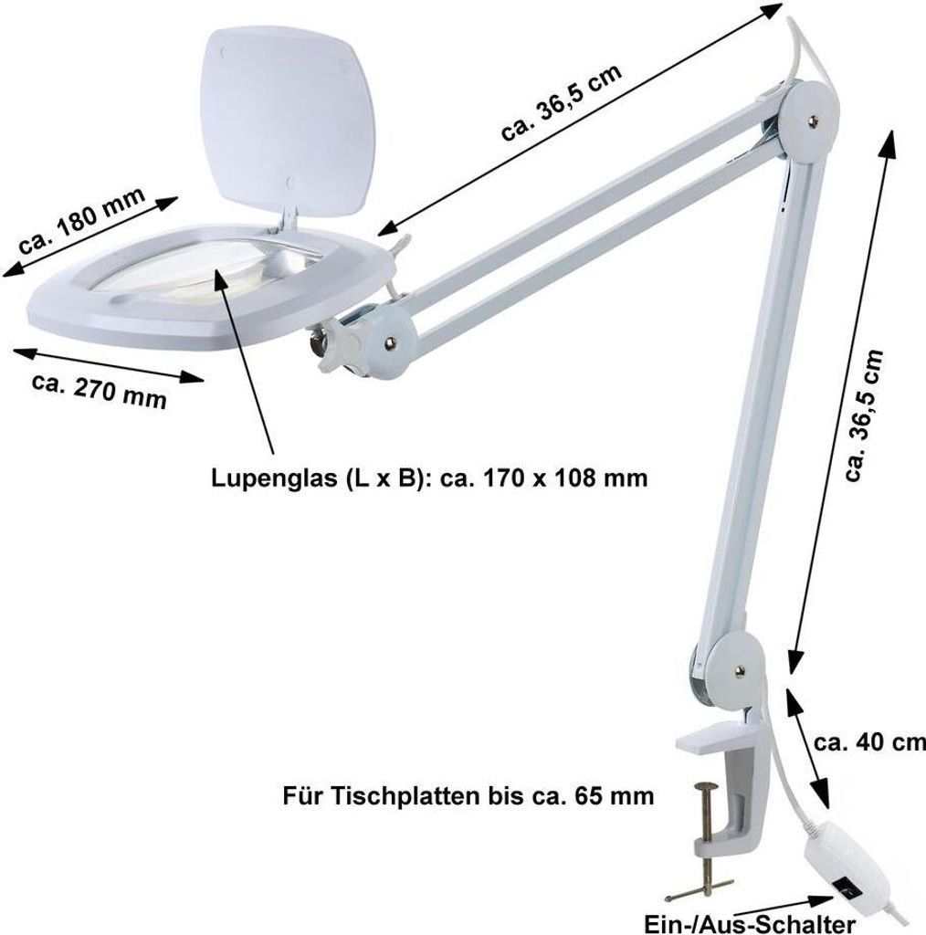 LED Lupenleuchte 3D mit Tischklemme 80 LEDŽs ZD-142A Produktbild 