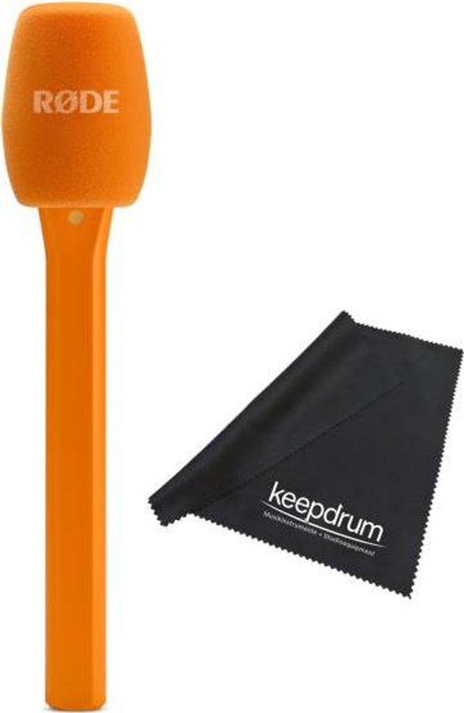Rode Interview Micro Handadapter für Wireless Micro Orange mit Tuch