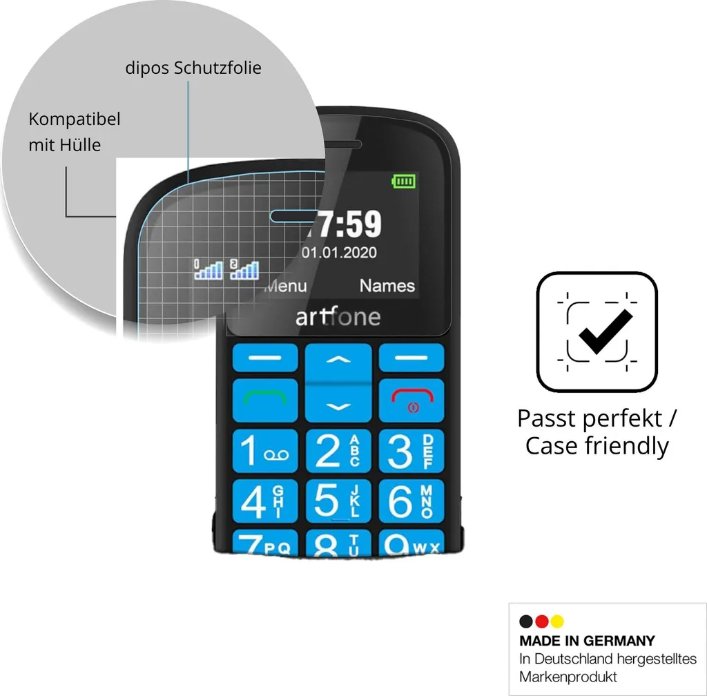 4x dipos Antireflex per artfone CS188 - Protezione Vista e Schermo - 6