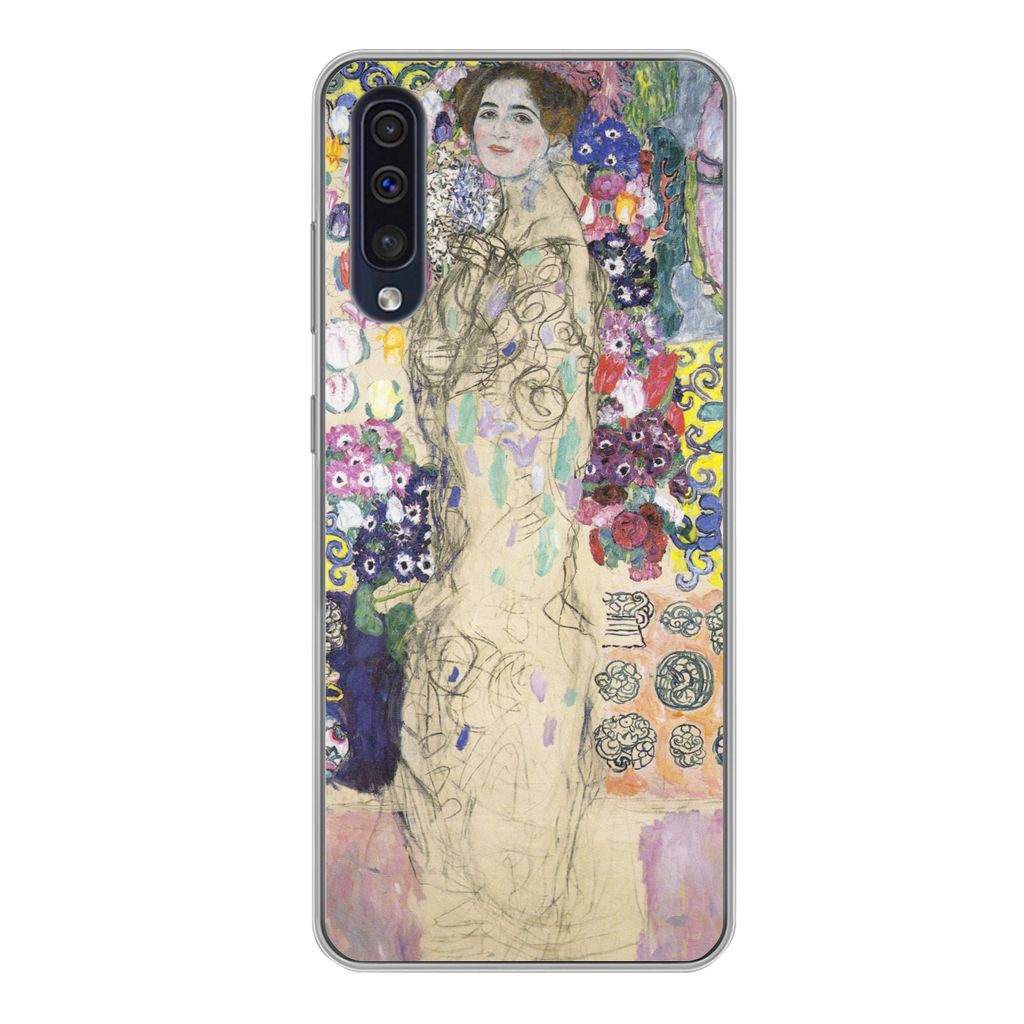 MuchoWow Handyhülle Schutzhülle Hülle für Samsung Galaxy A50 Bildnis der Ria Munk III - Gustav Klimt Silikon Softcase Handy Hülle - Mobiltel...