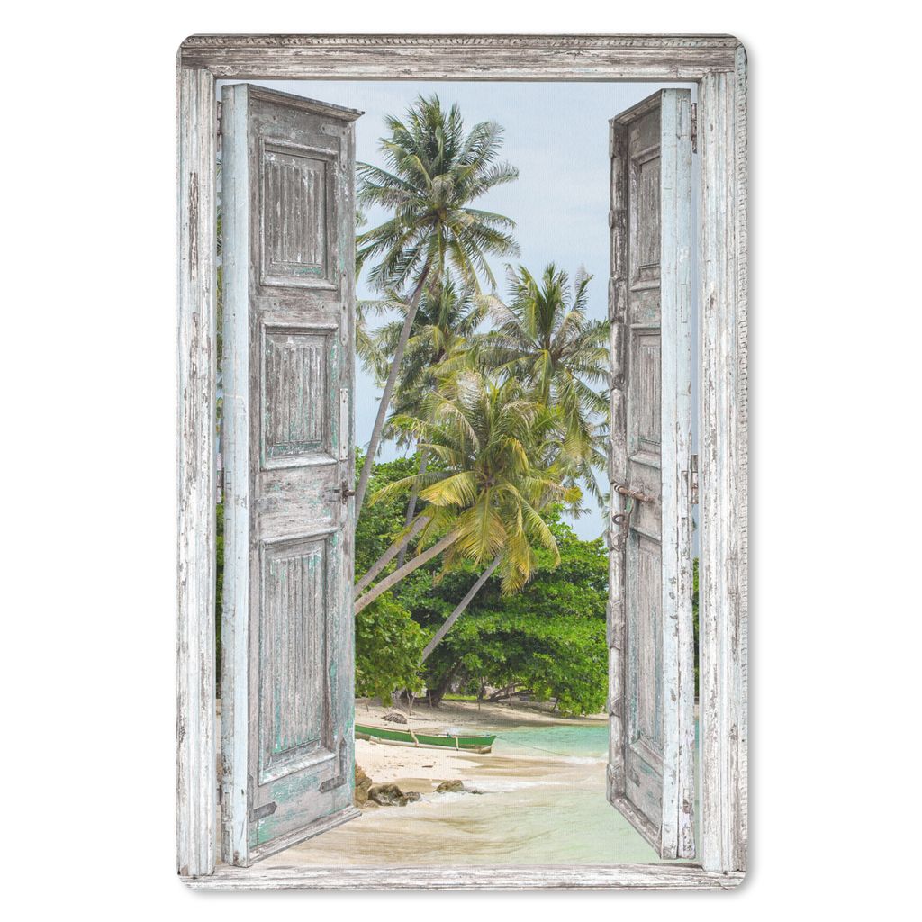 MuchoWow Mauspad Mousepad Tropisch - Palme - Blick - Meer 40x60 cm - Mousepads - Maus Mat - Pad - Mausunterlage - Schreibtisch Accesoire