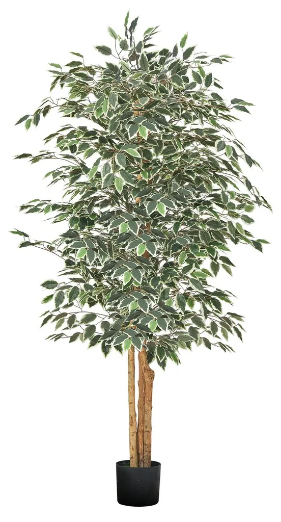 Grand Ficus artificiel réaliste 1,8m avec tronc en bois véritable et pot