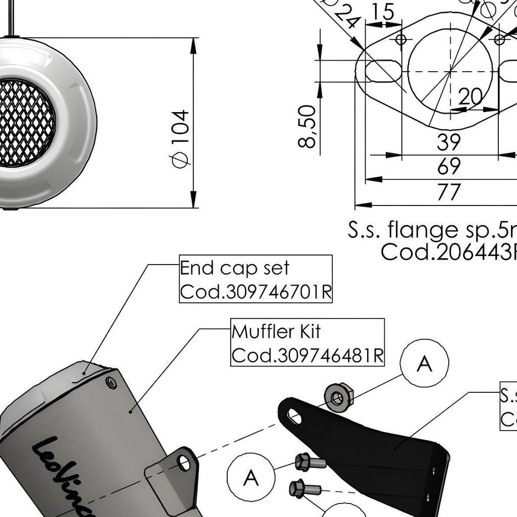LeoVince Auspuffhalterung kompatibel mit Honda CB 125 R