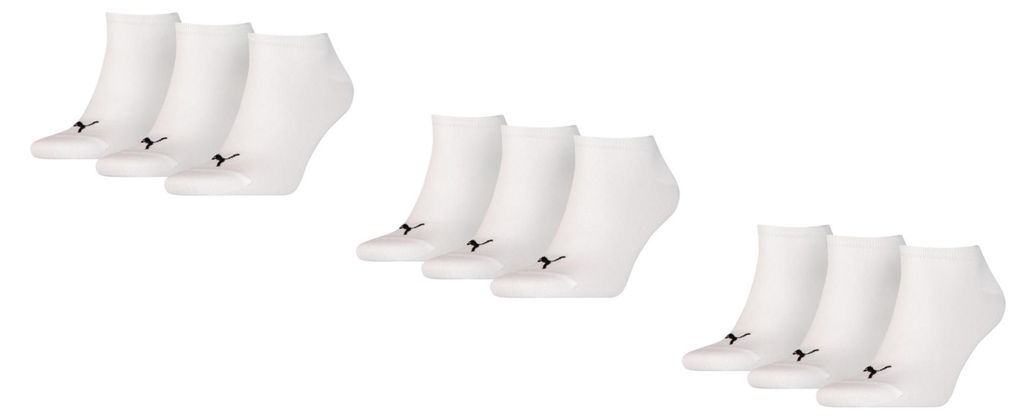 Ponožky Puma Sneaker Socken Plain, biela, balenie 9 kusov, Obrázok produktu 