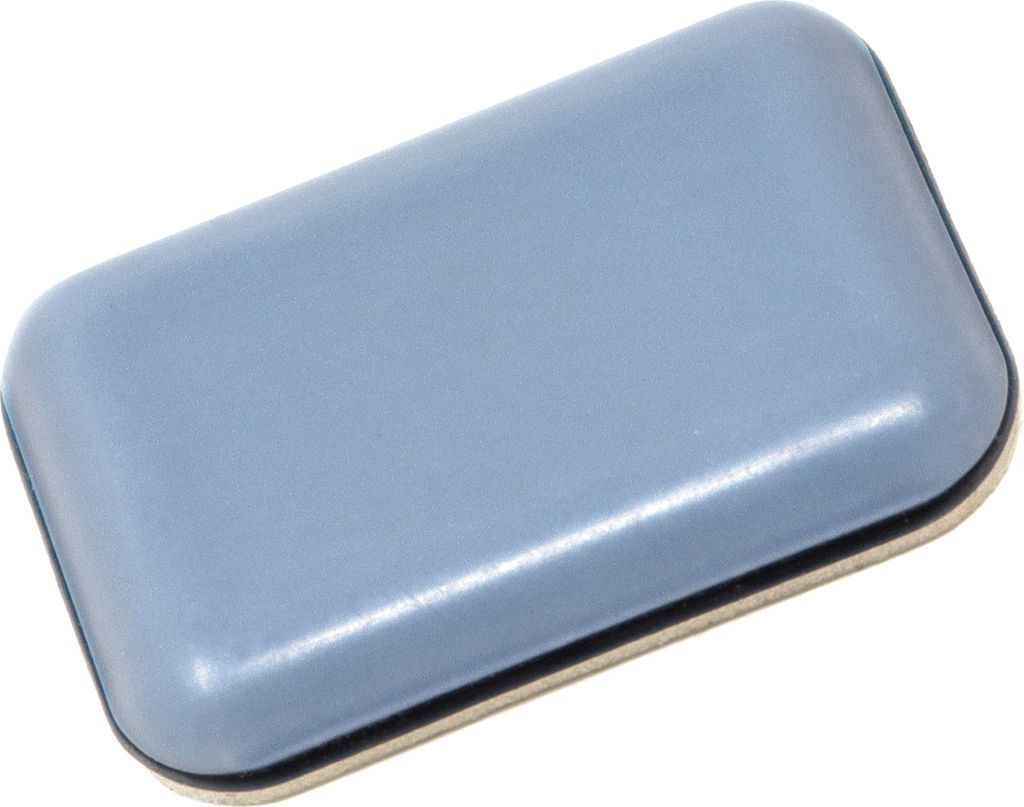 Adsamm | 4 x PTFE-Gleiter | 24x34 mm | Grau-Blau | rechteckig | Selbstklebende Möbelgleiter in von Adsamm