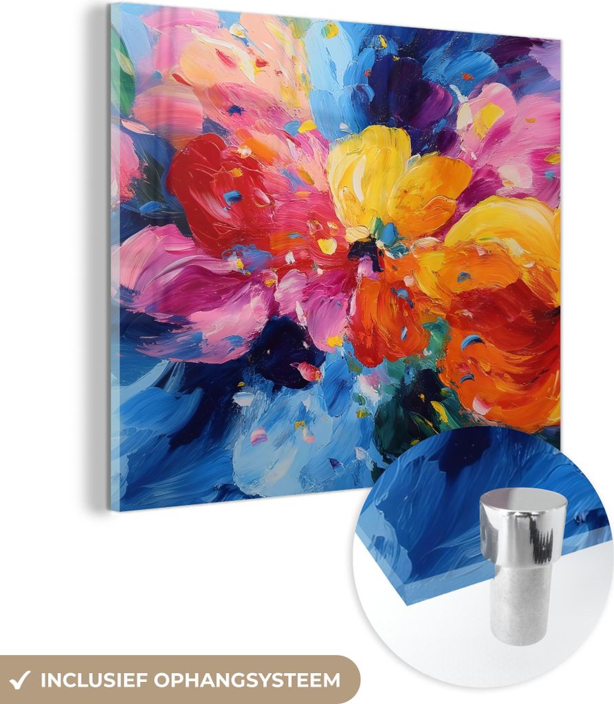 MuchoWow Glasbilder - Bilder auf Wandbild - Foto auf Glas Gewellt - Energie - warm 40x40 cm Wanddekoration aus Glas - Acrylglasbild - Acrylbilder