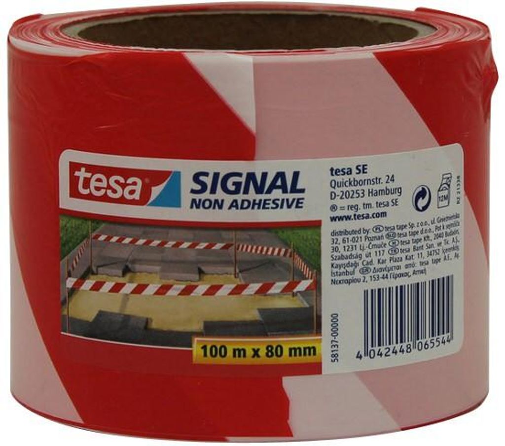 tesa Barrier Tape Signal 58137-00000 80mmx100m červená/bílá Obrázek produktu 