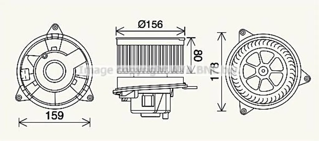 AVA FD8638 Moteur de Ventilateur de Chauffage OE 1062248 pour Focus
