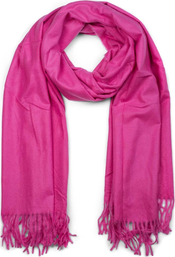styleBREAKER Uni Schal mit Fransen | weiches Viskose Tuch in Uni Farbe | langer Winterschal für Damen und Herren | Große Farbvielfalt