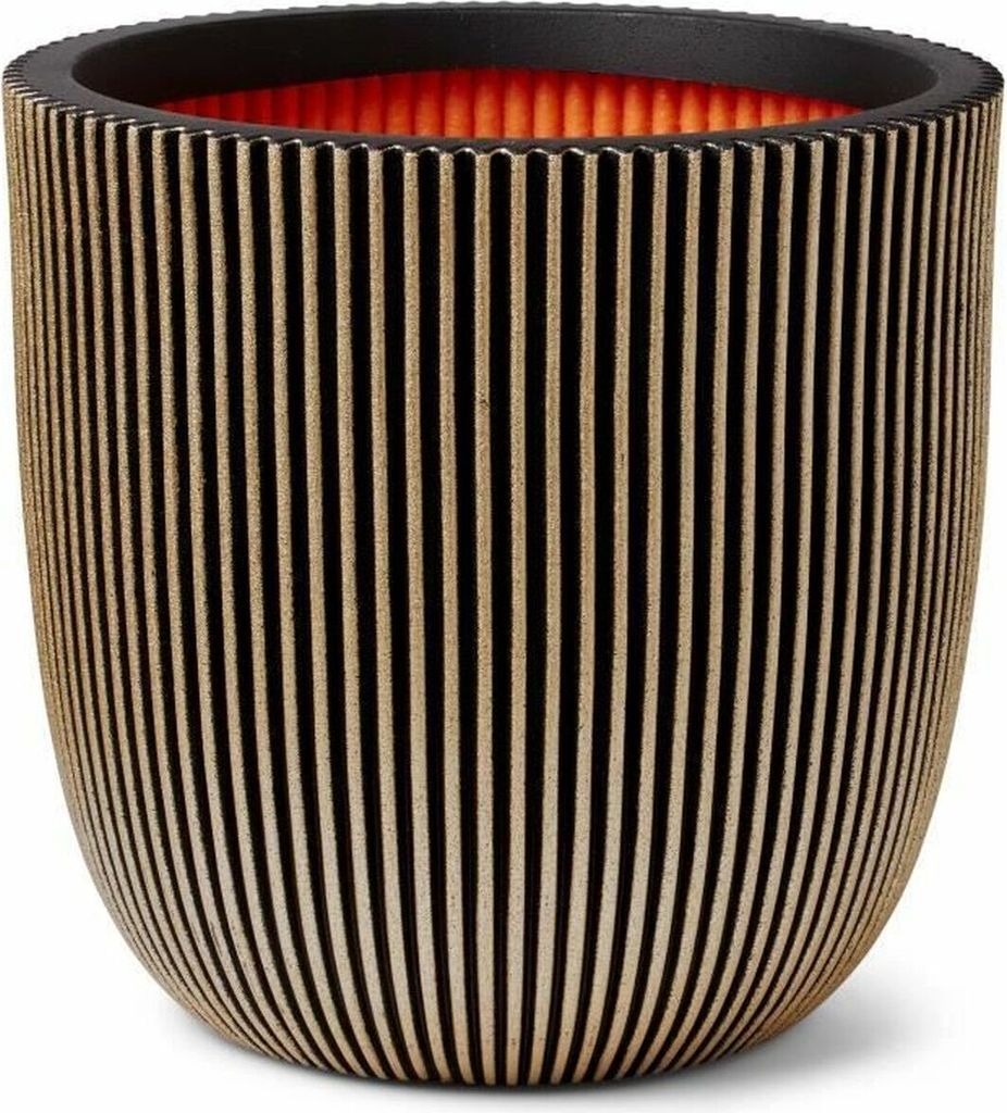 Capi Pflanzgefäß Groove 35x34 cm Schwarz und Golden Produktbild 9