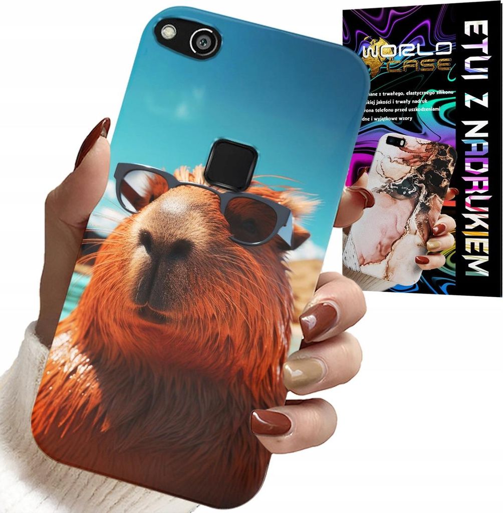 Hülle Für Huawei P10 Lite - Süsses Wasserschwein, Wasserschweinhülle + Glas