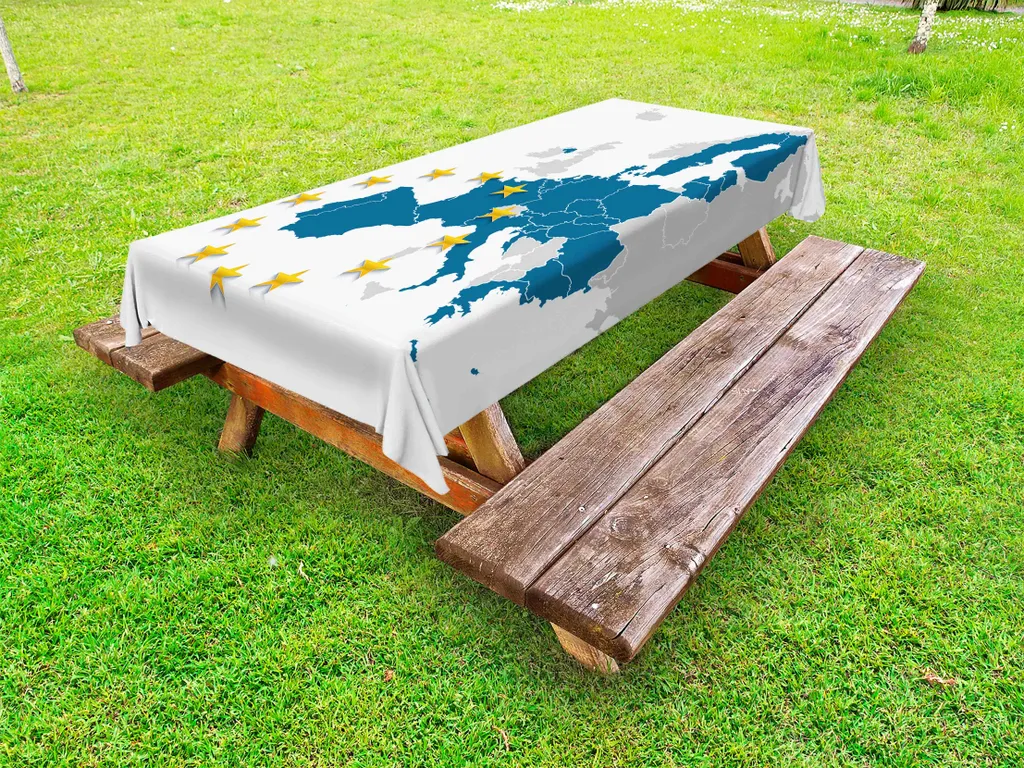 Tovaglia Picnic XL 305cm Mappa Europa ABAKUHAUS Blu Grigio Esterno