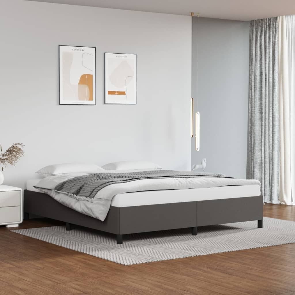The Living Store Bettgestell Grau 180x200 cm Kunstleder
