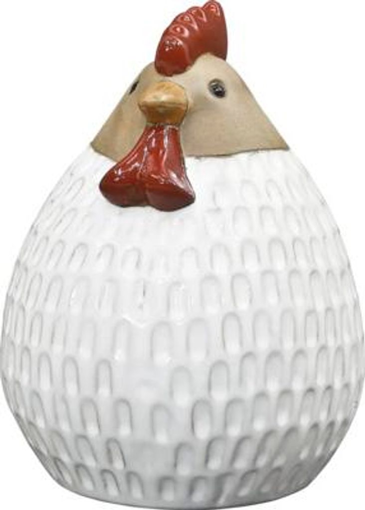 Dekofigur Huhn Lafiora H 19,5 cm Keramik weiß