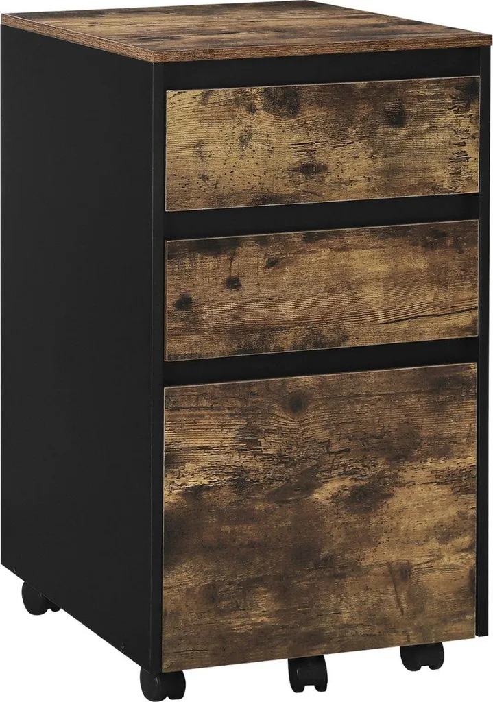 Nevlo de Happyment - Armoire de bureau en bois brun foncé 40x70x40 cm