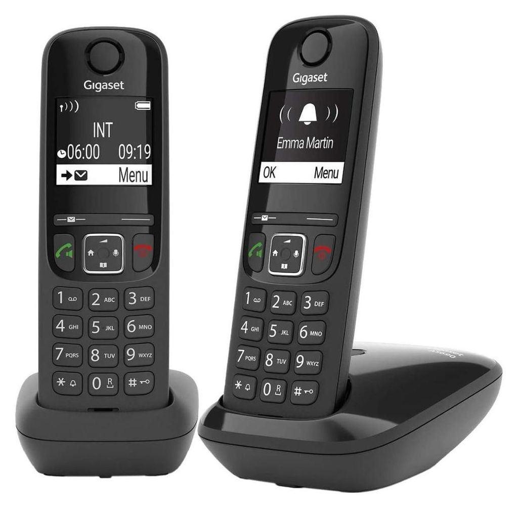 Gigaset DECT Schnurlostelefon AS690 Duo Schwarz (Black) Produktbild 